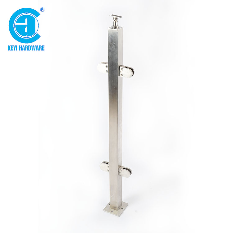 Toughened frameless glass stair stainless steel handrail post, KY-306